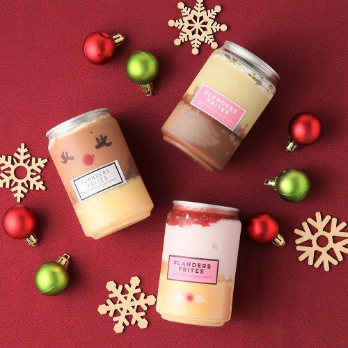 【フランダース】サンタ・トナカイ・ツリーデザインの可愛いクリスマス限定ケーキ缶 ３種セット