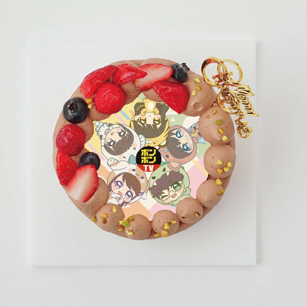【ボンボンTV】イラストVer. クリスマスチョコ丸型4号 写真ケーキ