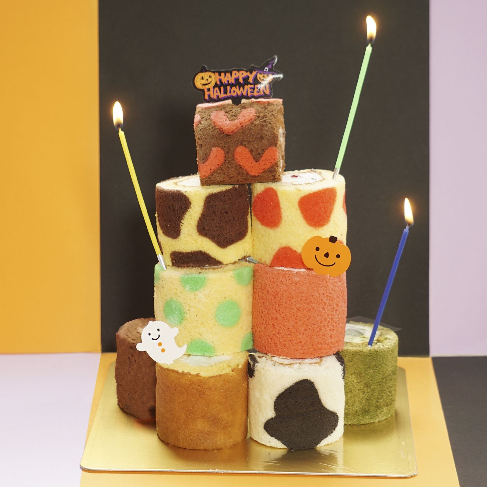 ハロウィン 2025 お菓子 ロールケーキタワー ミニロールケーキ 9個セット