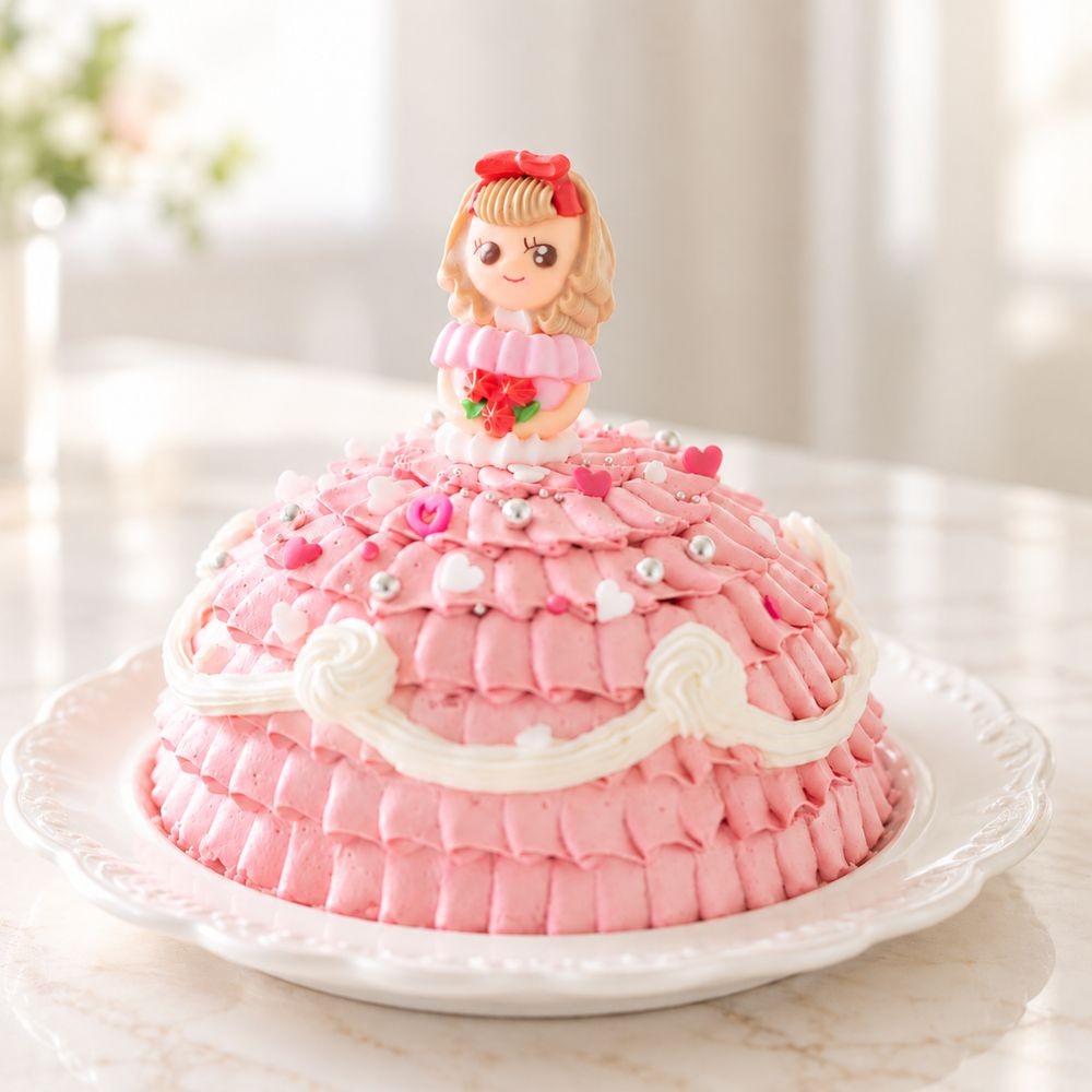 世界に一つだけ 自分で飾り付けのできる プリンセスケーキ 5号 プリティーガール/ピンク 誕生日ケーキ バースデーケーキ ひな祭り