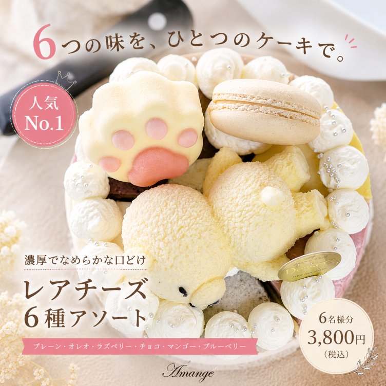 【人気No.1】濃厚レアチーズ6種アソート 4号 〜選ぶ楽しさも贈れる贅沢セット〜