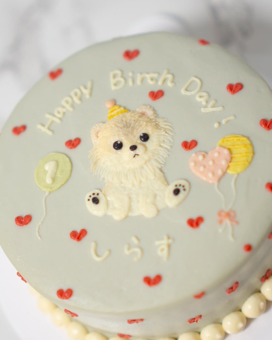 愛犬向け｜オーダーメイド似顔絵ケーキ_デザイン001