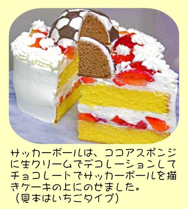 サッカーボールケーキ 5号 15cm（ホームメードのお店～うしゃぎさん～） | Cake.jp