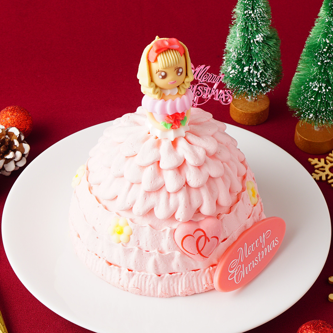 クリスマスケーキ22 Xmas立体お姫様ケーキ プリンセスケーキクリスマスver 5号 15cm サンタアンジェラ Cake Jp