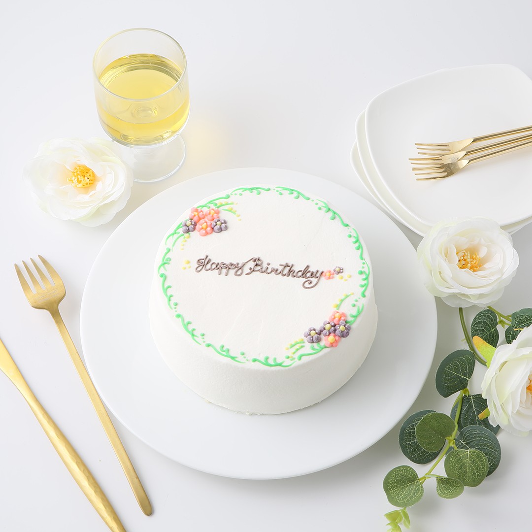 【選べる8色】【イラストケーキが人気のエルショコラ】お花のセンイルケーキ　4号 1