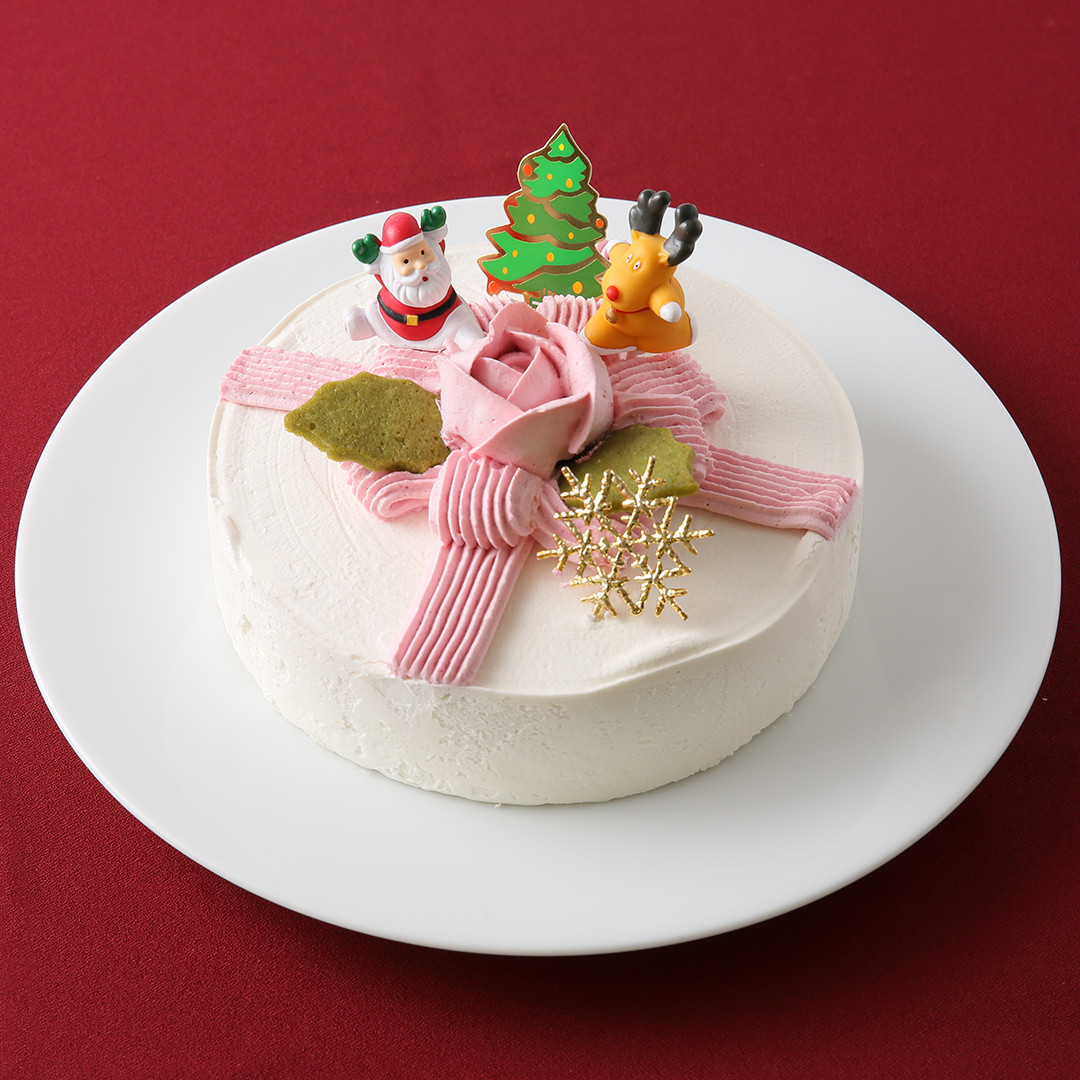 卵・乳製品・小麦粉不使用ヴィーガン グルテンフリー対応クリスマスクリームホールケーキ 15cm 