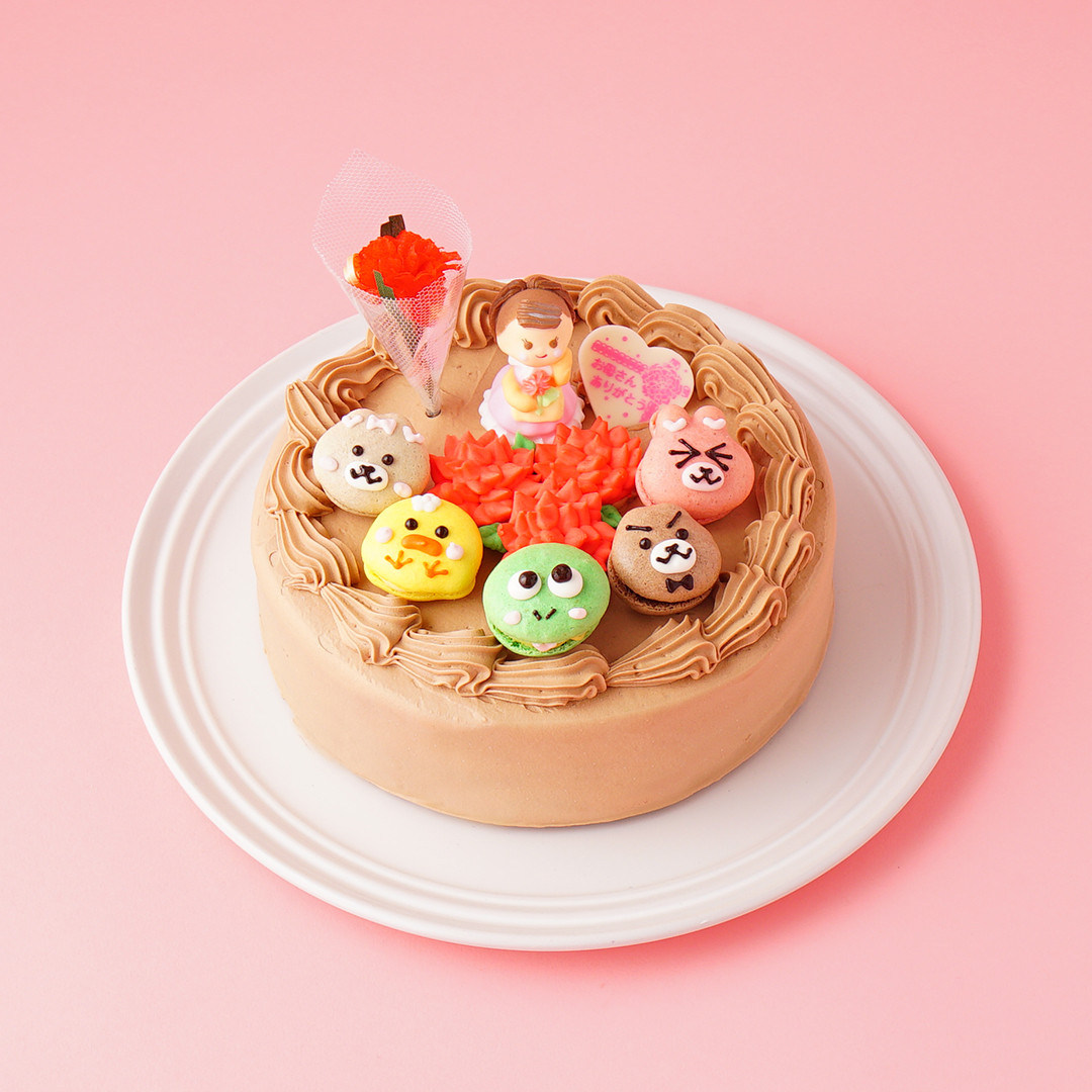 動物マカロン付きのチョコ 5号