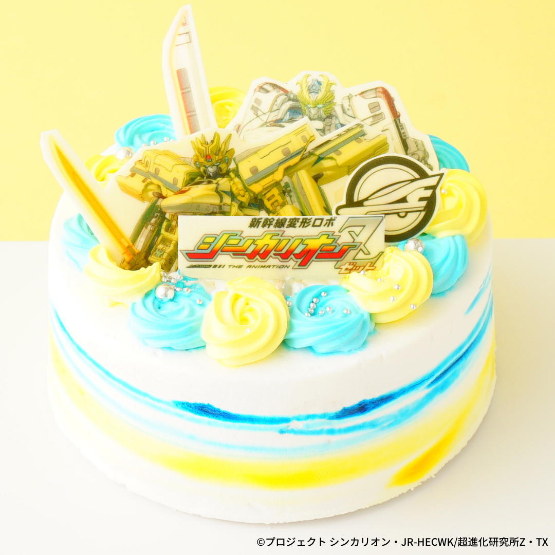 【ドクターイエロー Ｚホセンモード・Ｎ７００Ｓヒダ】TVアニメ『新幹線変形ロボ シンカリオンＺ』オリジナルケーキ【限定ホログラム缶バッジ付】 1