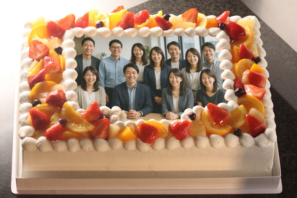 【30～40名様向け】写真ケーキ 生クリーム SDX 26cm×37cm