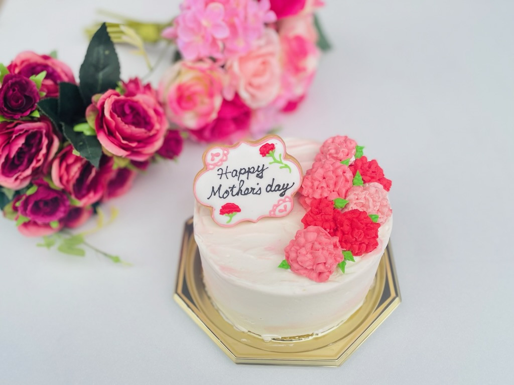 ベリークリームカーネーション アイシングクッキー 苺ショート 3号 9cm