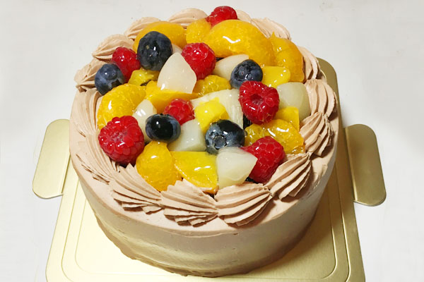 フルーツチョコクリームケーキ 6号 18cm カトルセゾン菓子夢 Cake Jp