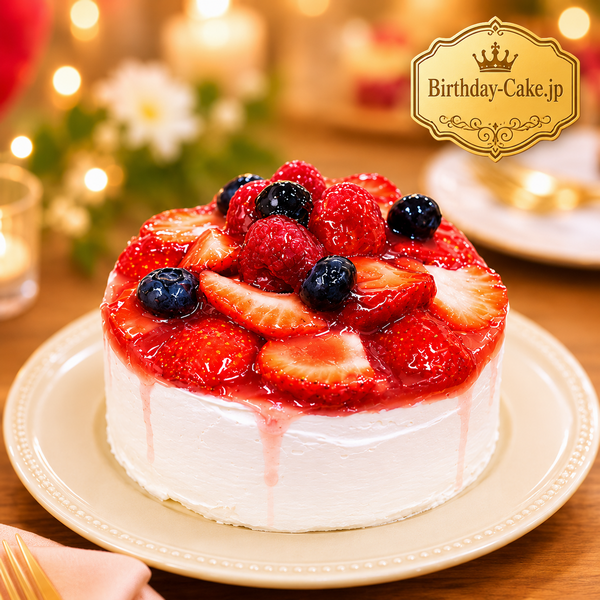 NEW 苺たっぷり純生クリームケーキ 3号 半解凍でとろける(室温で半解凍していただくと、外はふんわり、中はひんやりとした食感をお楽しみいただけます) バースデーケーキ お誕生日ケーキ #ふわひん純生いちご