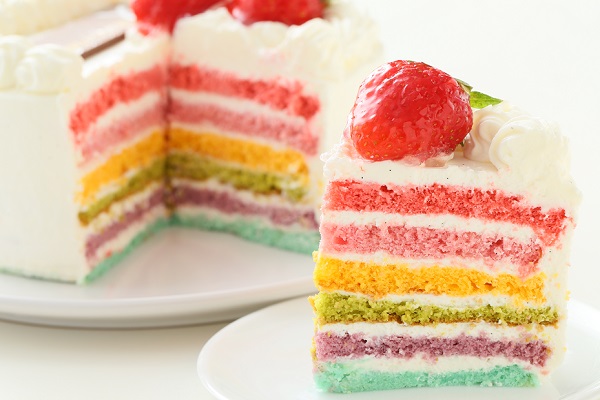 かわいい萌え断ケーキ レインボーケーキ 6号 18cm お菓子工房アントレ Cake Jp