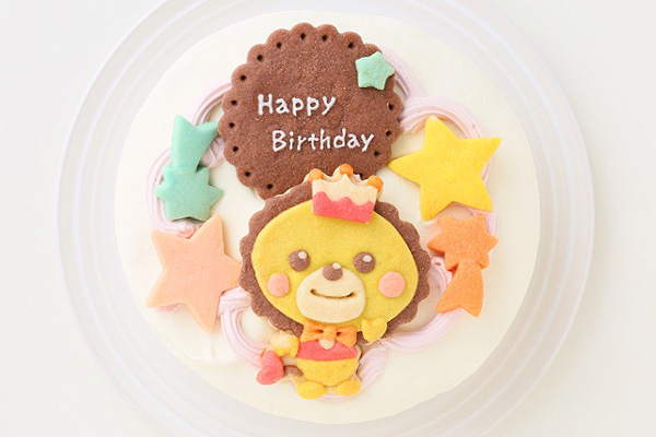 国産小麦粉と安心材料☆キャラクタークッキーのデコレーションケーキ 5号 15cm