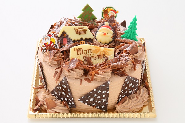 クリスマスケーキ2022 クリスマス☆チョコ生クリームデコレーションケーキ 8号 24cm（コクシネル） | Cake.jp