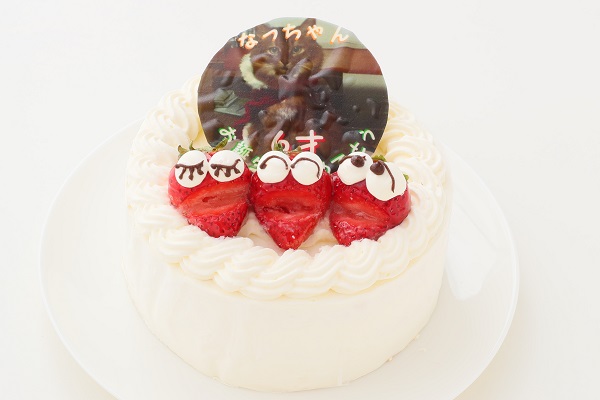 純生苺ショート　写真ケーキ　フォトケーキデコレーション　4号　12cm　ギフトに最適【当日OKです】 2
