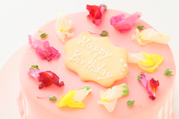 エディブルフラワー付きドリップケーキ 4号 12cm アトリエ７０５ Cake Jp