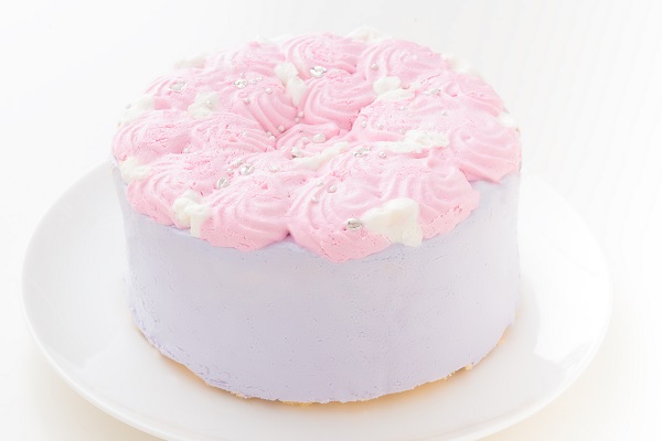 スマッシュケーキ ヨーグルト ファーストバースデーケーキ ピンク×パープル 5号 15cm