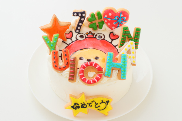 純生苺ショート　イラストケーキ　アイシングクッキーケーキ　　4号　12cm　ギフトに最適 2