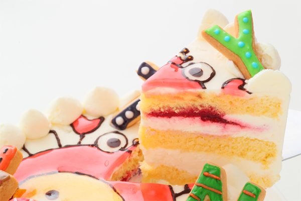 純生苺ショート　イラストケーキ　アイシングクッキーケーキ　　4号　12cm　ギフトに最適 5