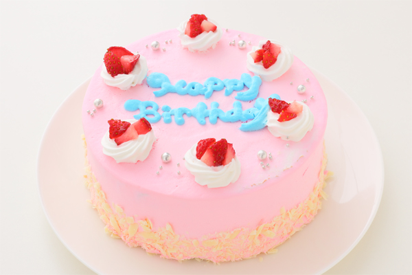 可愛いピンクのショートケーキ 5号 いちご 生クリーム 15cm