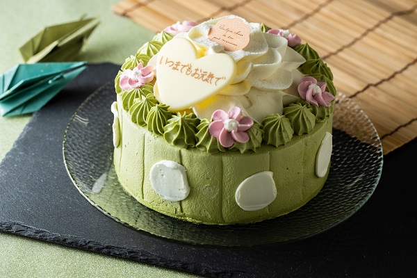 抹茶とホワイトチョコのお花ケーキ 4号 12cm ケーキとシュガーデコレーションのお店 Mon Chouchou Cake Jp