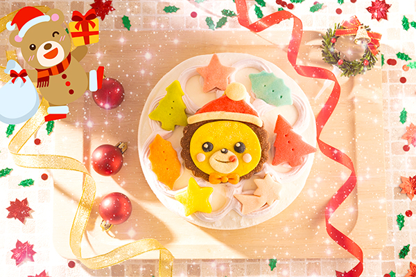 国産小麦粉使用 キャラクタークッキーのクリスマスデコレーションケーキ 4号 12cm クリスマスケーキ2021 クリスマス2021 