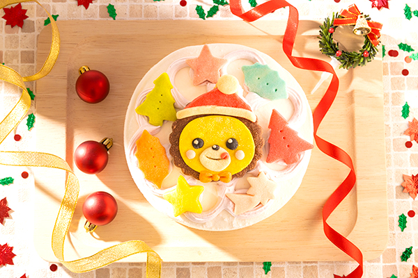 卵・乳製品除去 国産小麦粉使用 キャラクタークッキーのクリスマスデコレーションケーキ 4号 12cm クリスマスケーキ2021 クリスマス2021 