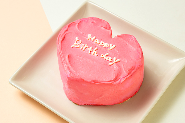 韓国ケーキ 5号 ピンク ハートのメッセージケーキ 15cm センイルケーキ