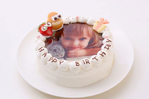 お祝いのケーキに写真を添えて(^O^)／　フォト　写真　ケーキ　４号 2