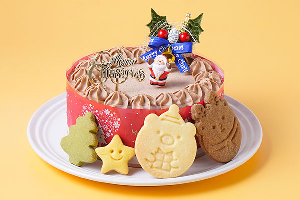 クリスマスケーキ2022 卵・乳製品・小麦除去可能 米粉のショコラクリスマス 4号 （柊ピックは赤いリボンになります） クリスマス2022 1