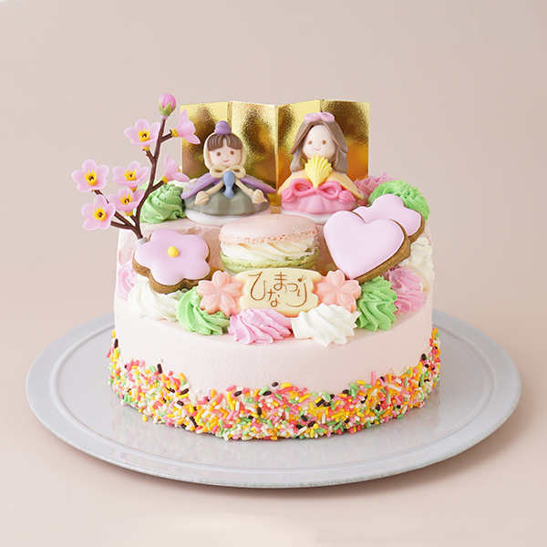ひな祭り ピンク2段ケーキ