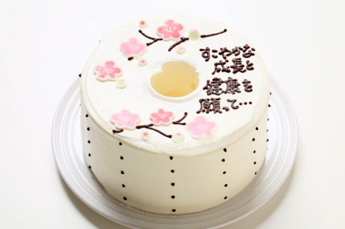 ひなまつり　桃の花のお手紙ケーキ　直径17cm