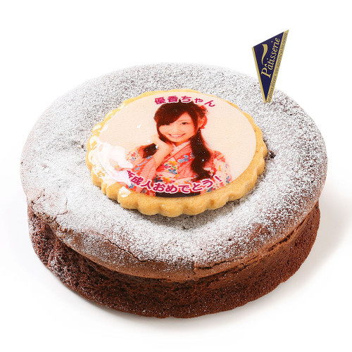 写真ケーキ　ガトーショコラ　4号　12cm　gateau-4-cookie