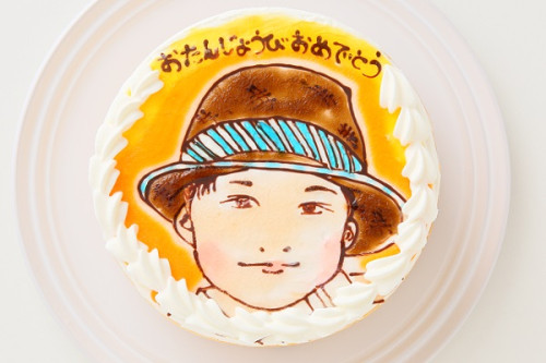 似顔絵デコレーションケーキ　ガトーフロマージュ　5号　15cm