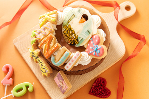 フォトケーキ　アイシングクッキーケーキ　ＴＯＲＯＫＥＲＵクラシックショコラ　写真ケーキ　5号　15cm　ギフトに最適