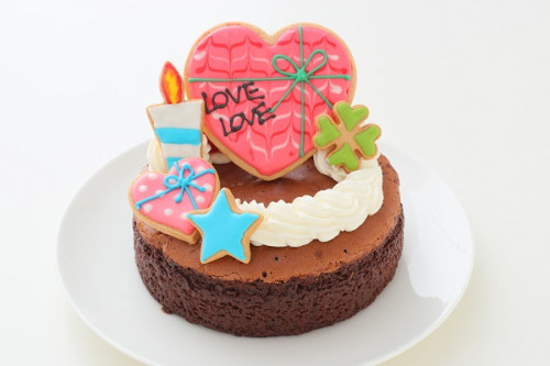 Lovelyアイシングクッキーケーキ　TOROKERUクラシックショコラ　5号　15cm　（お得なアイシングセットです）　＊アイシングデコ当日配送商品始まりました！　ギフトに最適