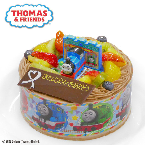 キャラデコお祝いケーキ　きかんしゃトーマス　チョコクリームショートケーキ　5号　15cm　cd-thomas-choco