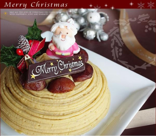 【クリスマスケーキ2021】Xmas和栗モンブラン5号（15センチ）