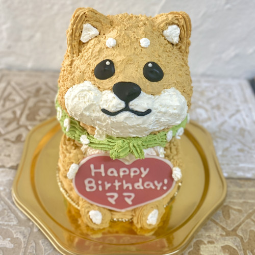 柴犬の立体ケーキ　しばいぬ　動物ケーキ