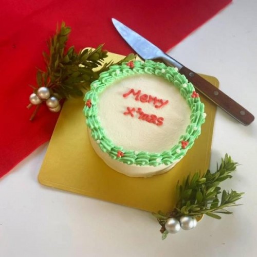 リースが可愛いXmasセンイルケーキ 4号　クリスマス2021　