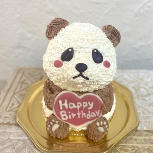 パンダの立体ケーキ　ぱんだ　ホイップ&ガナッシュクリーム