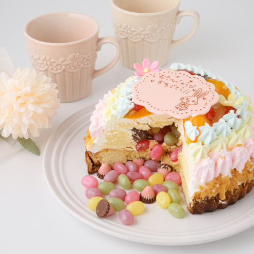 フルーツタルト　ギミックケーキ（中からお菓子）　5号　15cm