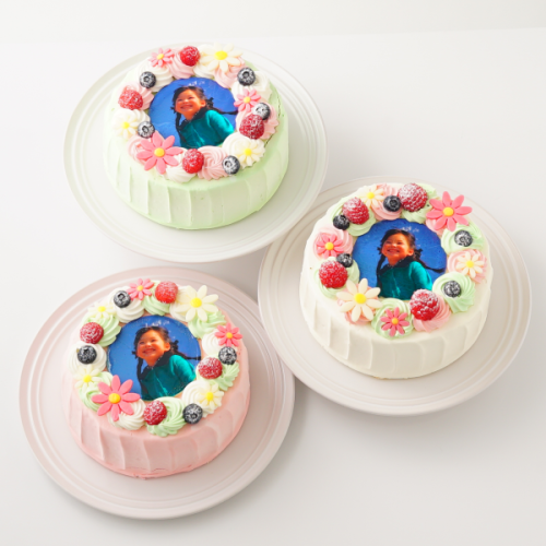 【9色から選択可】オリジナルフォトケーキ（キュート）　4号
