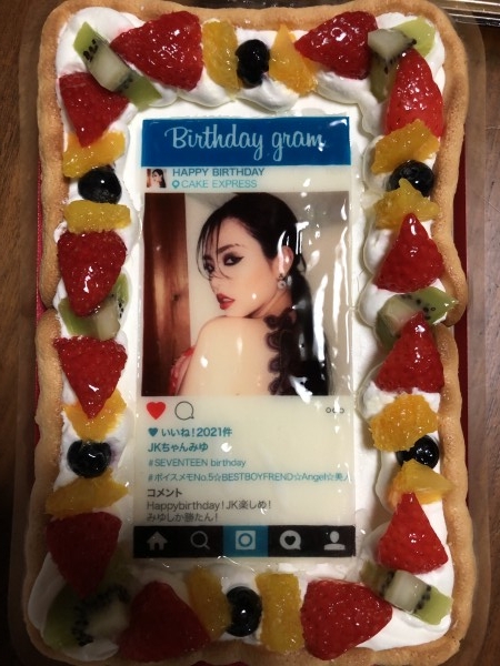 インスタ風写真ケーキ S ビスキュイ付フレッシュフルーツ乗せ生