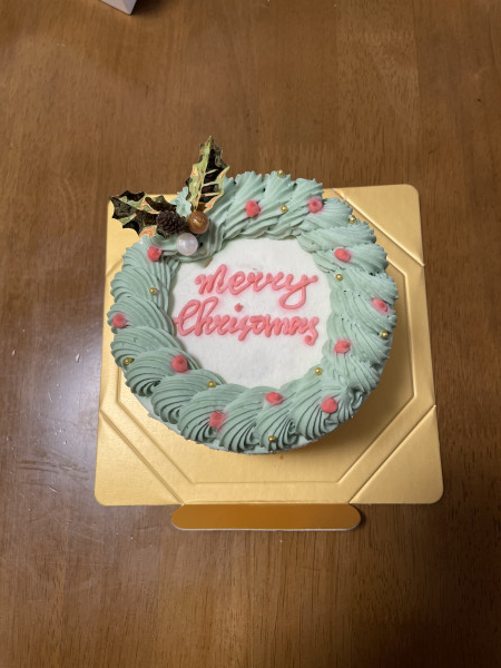 【cake.jp限定】【センイルケーキ】リースがかわいいセンイルケーキ 4号 クリスマス2022の口コミ・評判の投稿画像