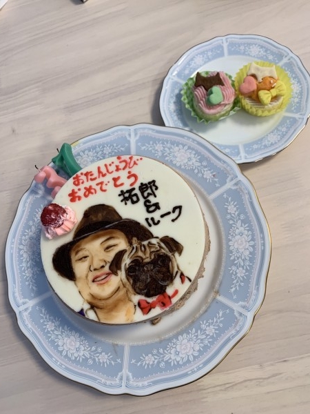 似顔絵ケーキ　チョコ　5号　15cmの口コミ・評判の投稿画像