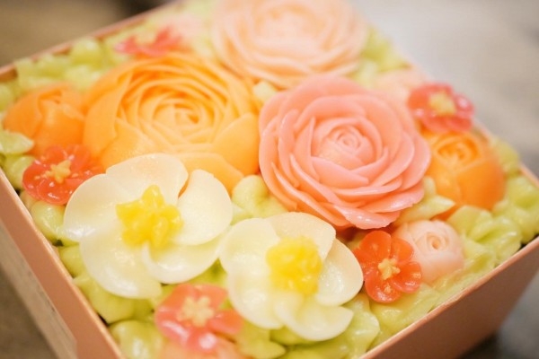『食べられるお花のケーキ』 【Peach Pink】ボックスフラワーケーキ　　　の口コミ・評判の投稿画像