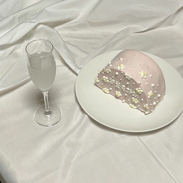 ハーフケーキ《センイルケーキ》ピンク　15cmハーフ　の口コミ・評判の投稿画像
