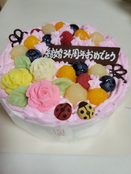 お花畑のケーキ　5号　15cmの口コミ・評判の投稿画像